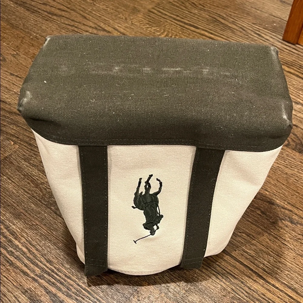 Ralph Lauren Cream and Dark Green Canvas Tote - Picture 2 of 6